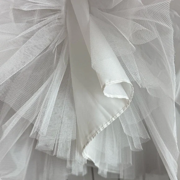 Vintage White Nylon Petticoat Crinoline Lace Hem Maxi Slip Skirt - Picture 6 of 12